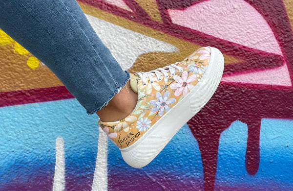 Tenisky Flower Power s hrubou podrážkou