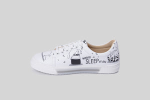 woman-sleepy-cat-sneakers